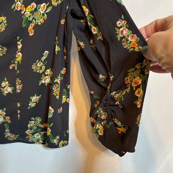 CAbi Black Floral Button-Up Blouse - Picture 4 of 6